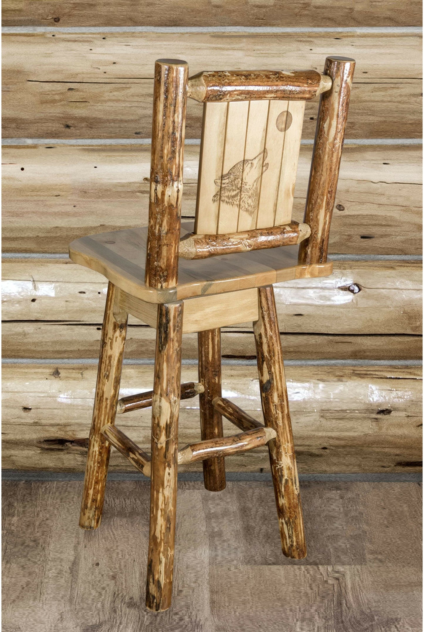 Montana Woodworks Laser Gravur Barshocker mit Rücken & Swivel