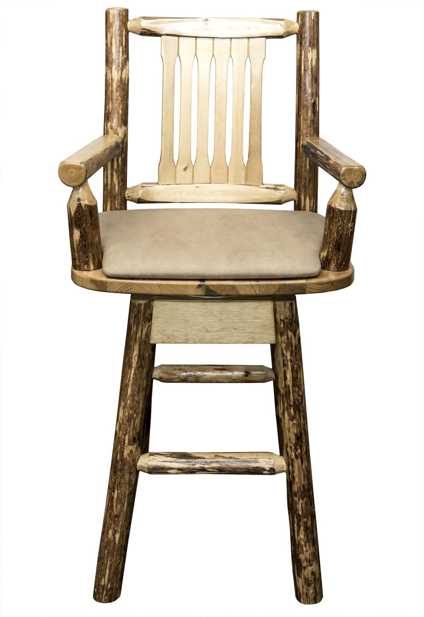 Montana Woodworks Glacier Country Kollektion Captain's Barshocker mit Rücken / Schwenk / Polstersitz