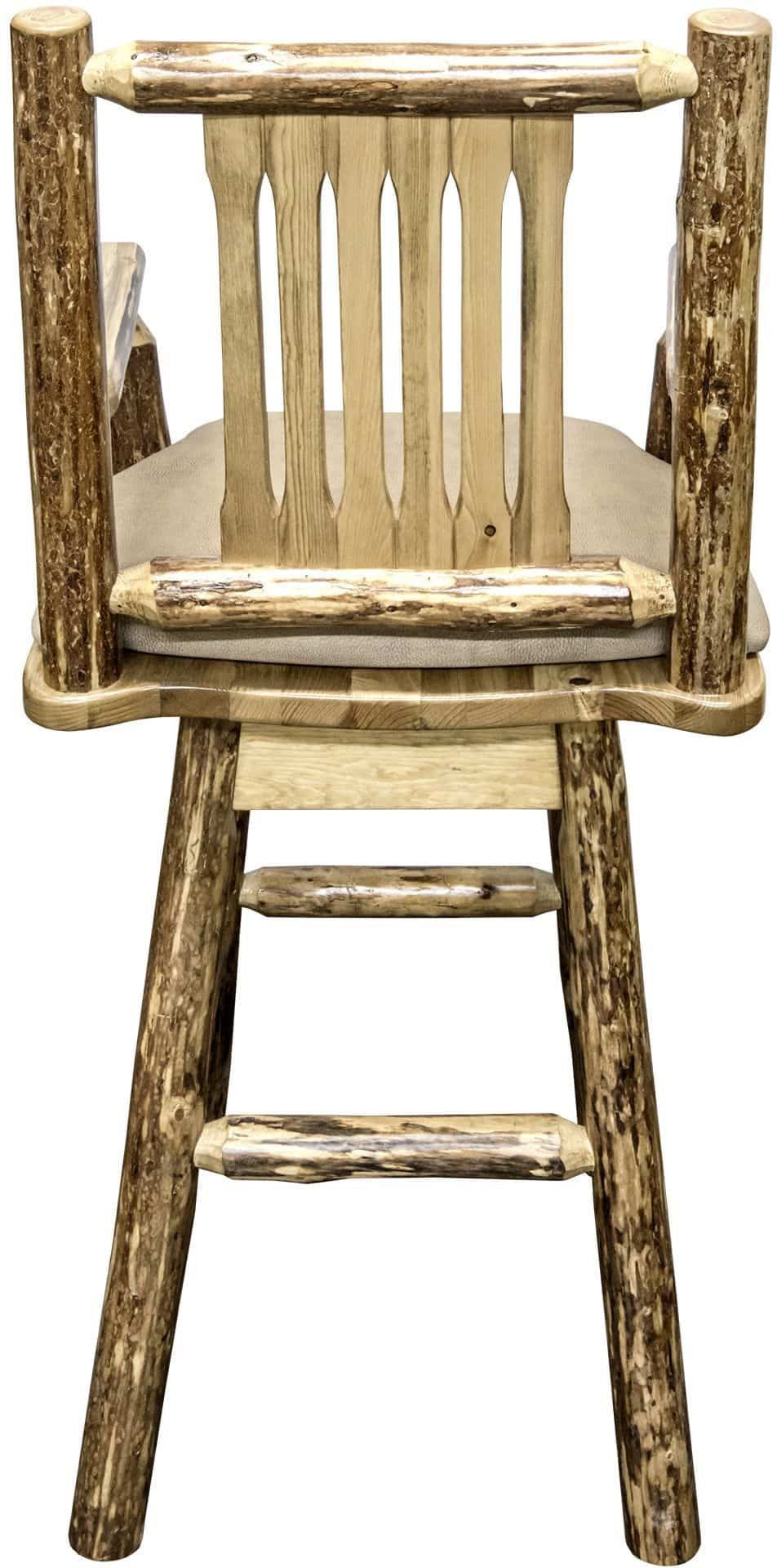 Montana Woodworks Glacier Country Kollektion Captain's Barshocker mit Rücken / Schwenk / Polstersitz