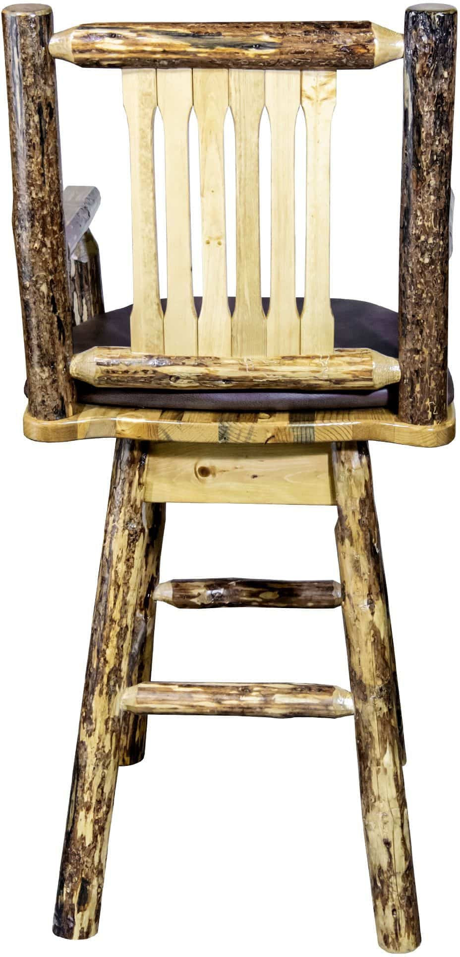 Montana Woodworks Glacier Country Kollektion Captain's Barshocker mit Rücken / Schwenk / Polstersitz