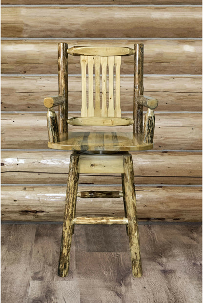 Montana Woodworks Glacier Country Kollektion Barshocker des Kapitäns mit Rücken & Schwung
