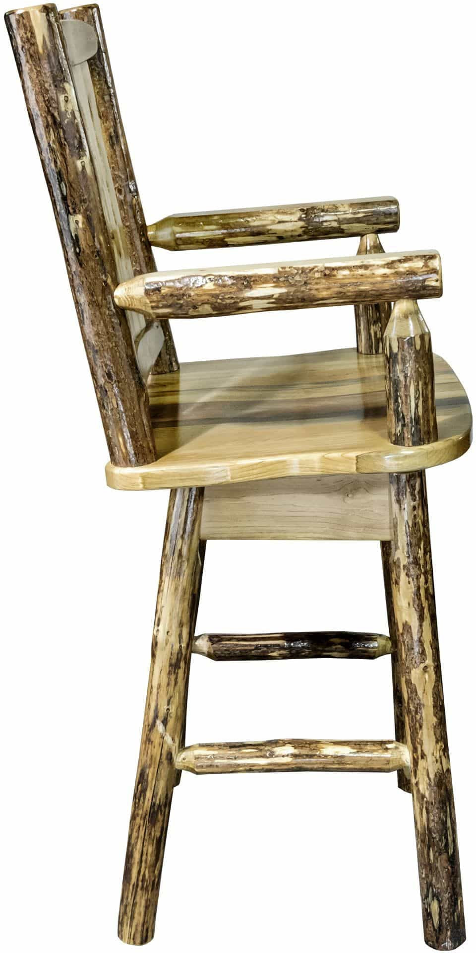 Montana Woodworks Glacier Country Kollektion Barshocker des Kapitäns mit Rücken & Schwung