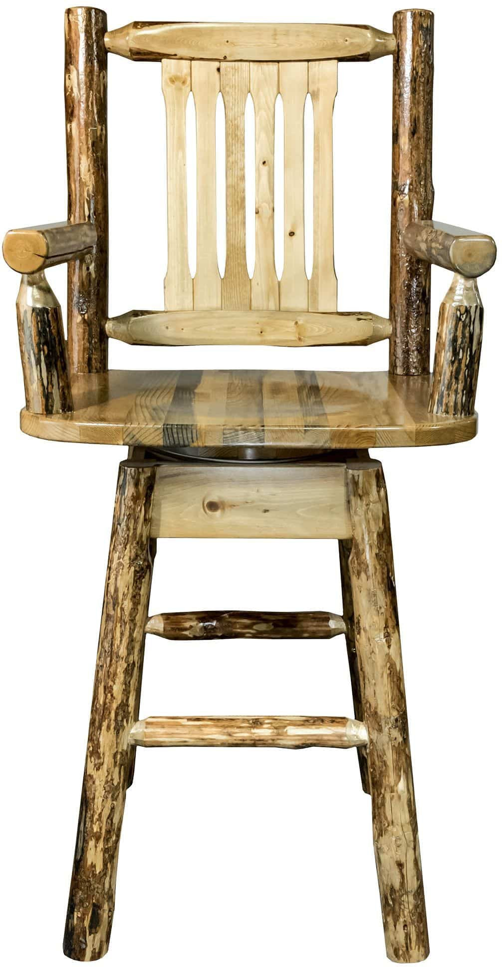 Montana Woodworks Glacier Country Kollektion Barshocker des Kapitäns mit Rücken & Schwung