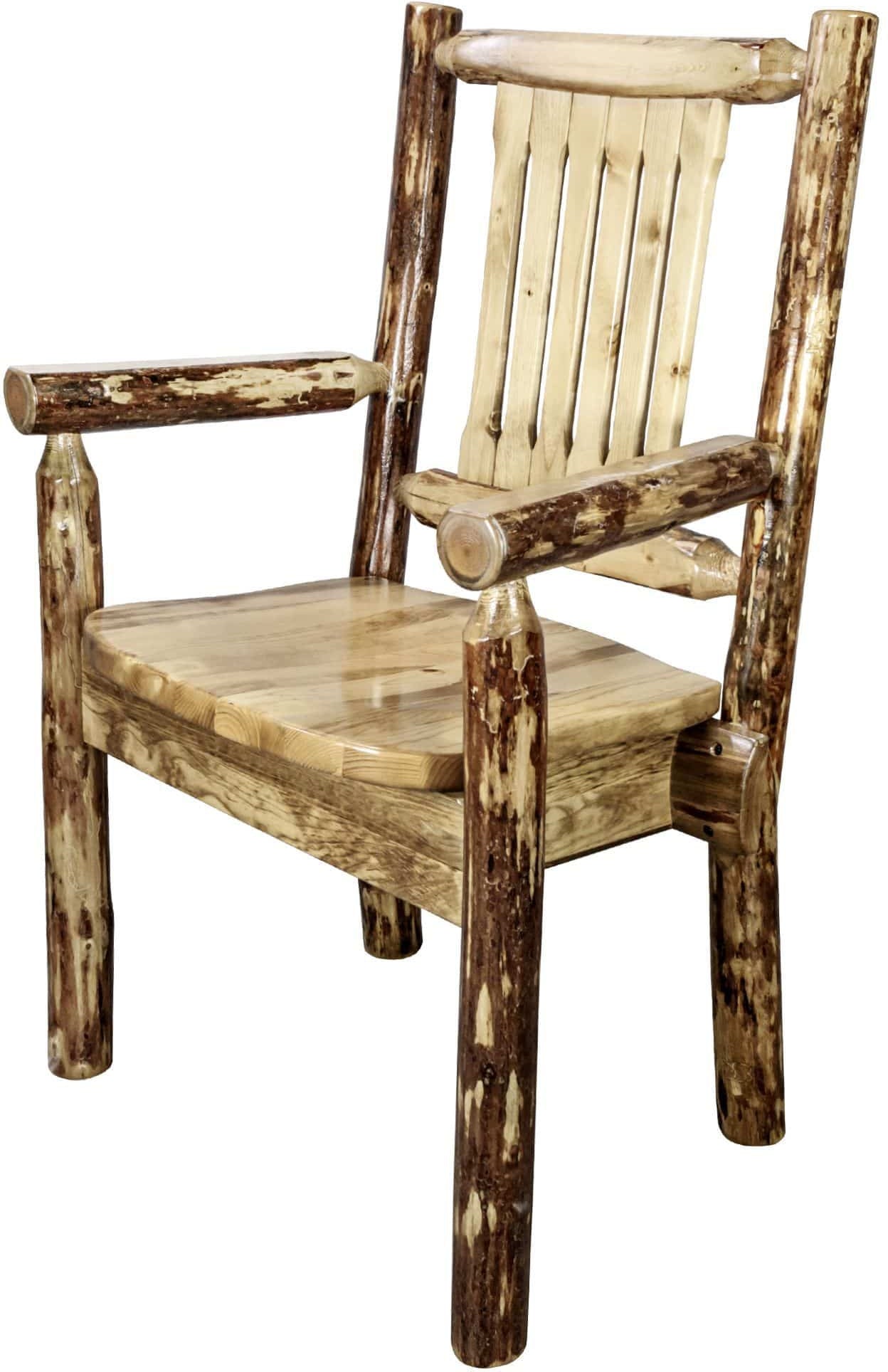 Montana Woodworks Glacier Country Kollektion Kapitänsstuhl mit ergonomischem Holzsitz