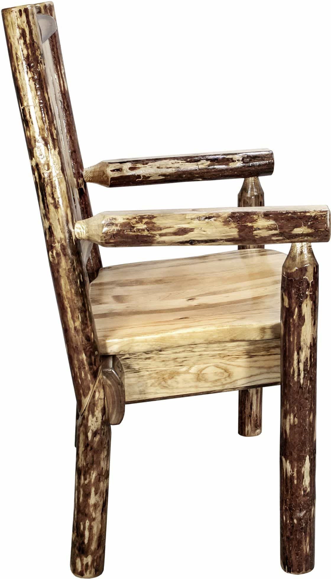 Montana Woodworks Glacier Country Kollektion Kapitänsstuhl mit ergonomischem Holzsitz