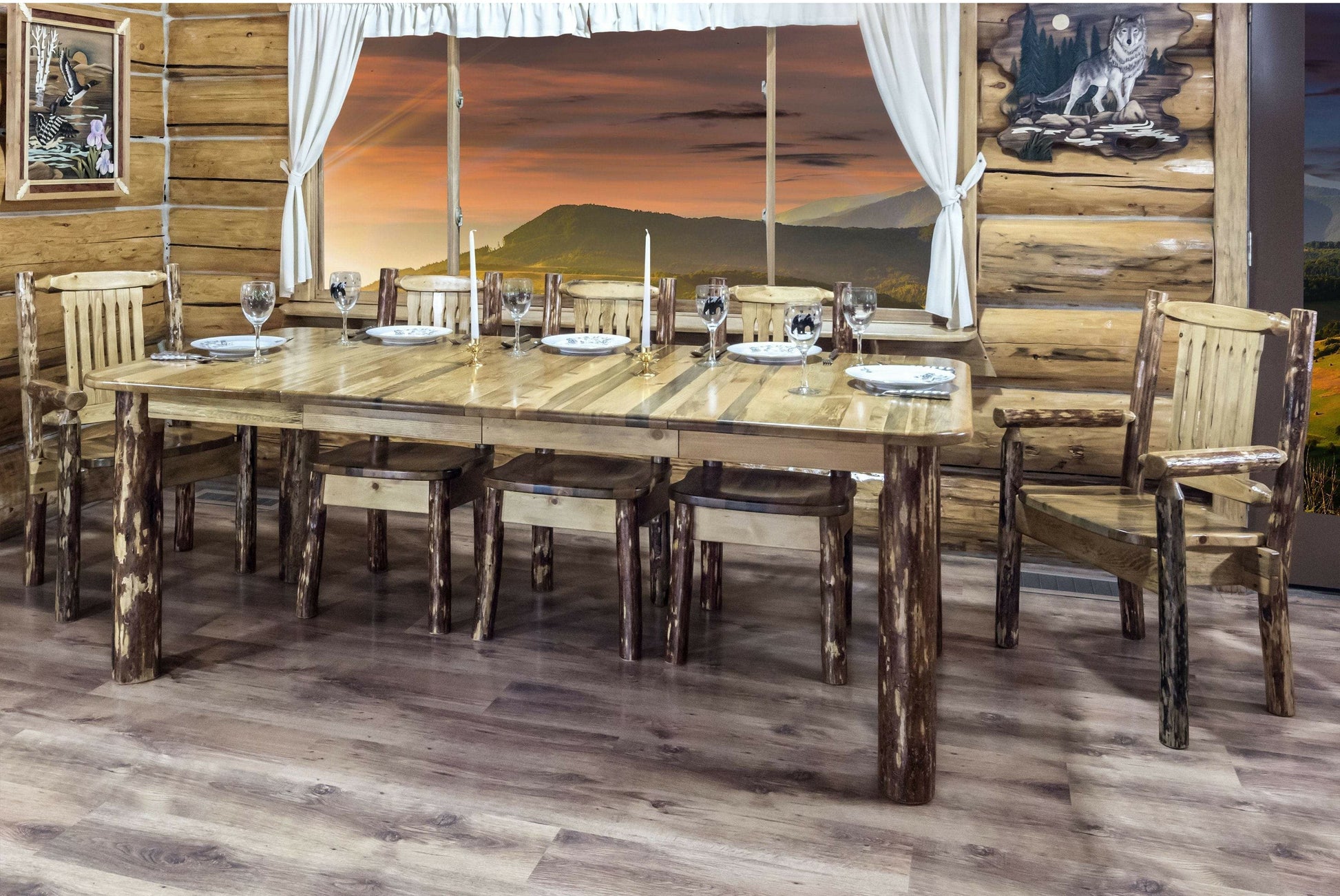 Montana Woodworks Glacier Country Kollektion Kapitänsstuhl mit ergonomischem Holzsitz