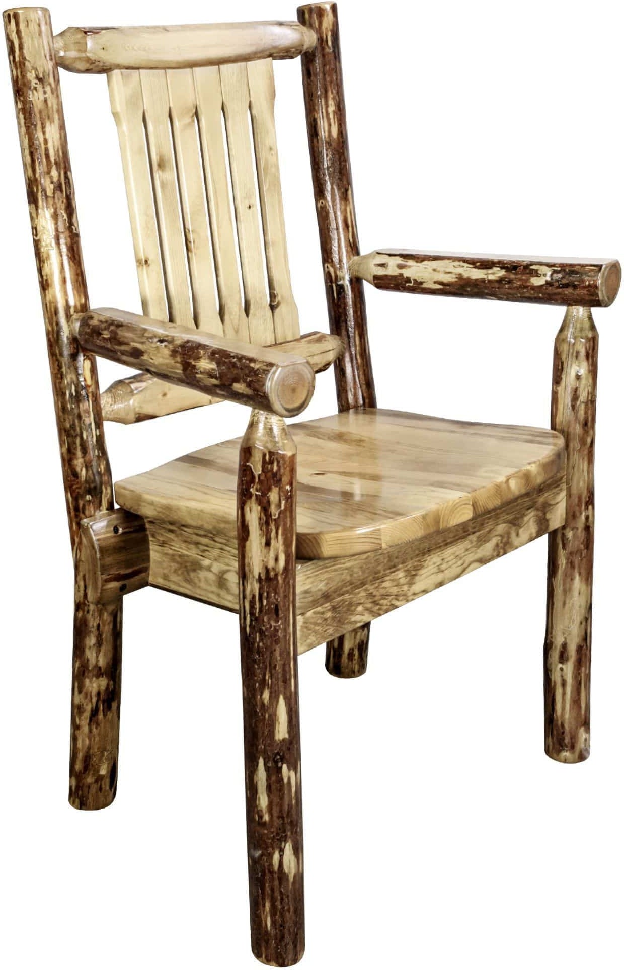 Montana Woodworks Glacier Country Kollektion Kapitänsstuhl mit ergonomischem Holzsitz