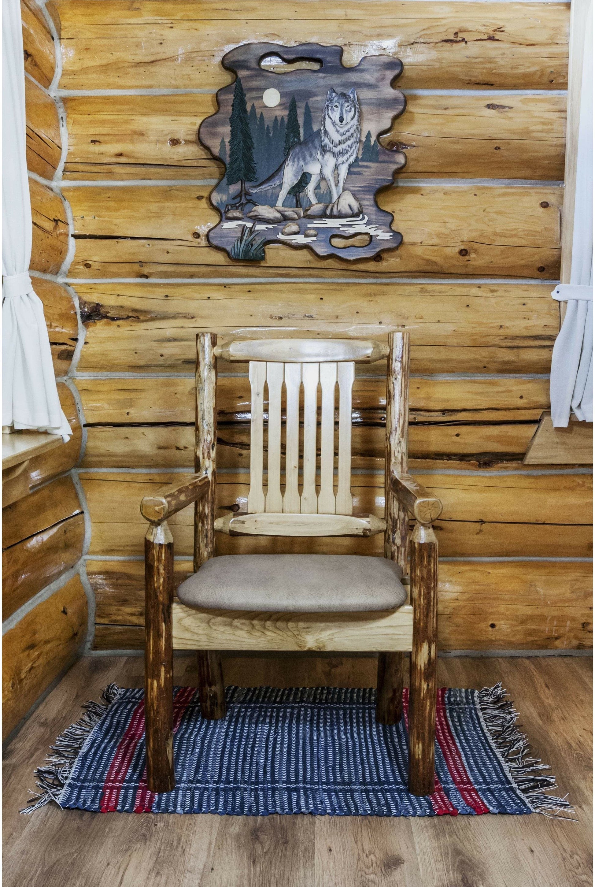 Montana Woodworks Glacier Country Kollektion Kapitänsstuhl mit Polstersitz