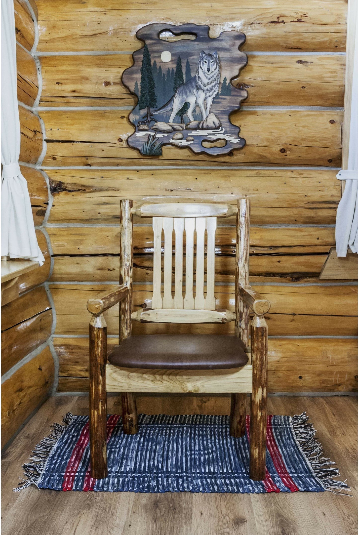 Montana Woodworks Glacier Country Kollektion Kapitänsstuhl mit Polstersitz