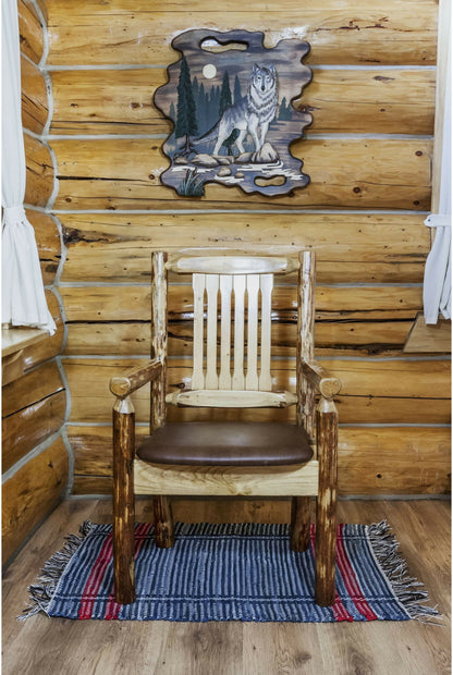 Montana Woodworks Glacier Country Kollektion Kapitänsstuhl mit Polstersitz