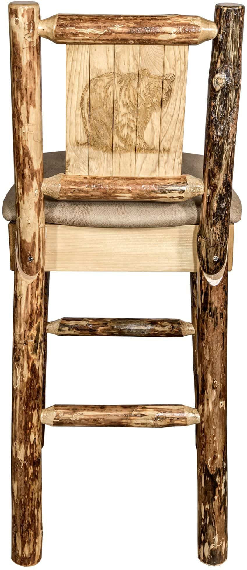 Montana Woodworks Glacier Country Kollektion Counter Height Barstool Buckskin Polsterung mit Lasergravur Design