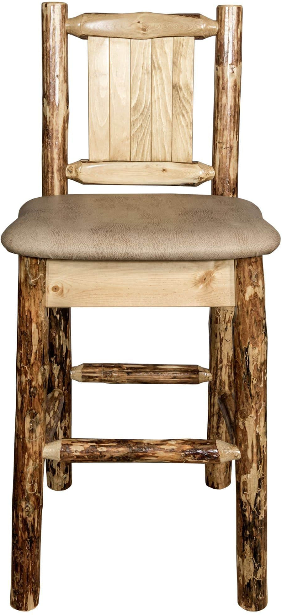 Montana Woodworks Glacier Country Kollektion Counter Height Barstool Buckskin Polsterung mit Lasergravur Design
