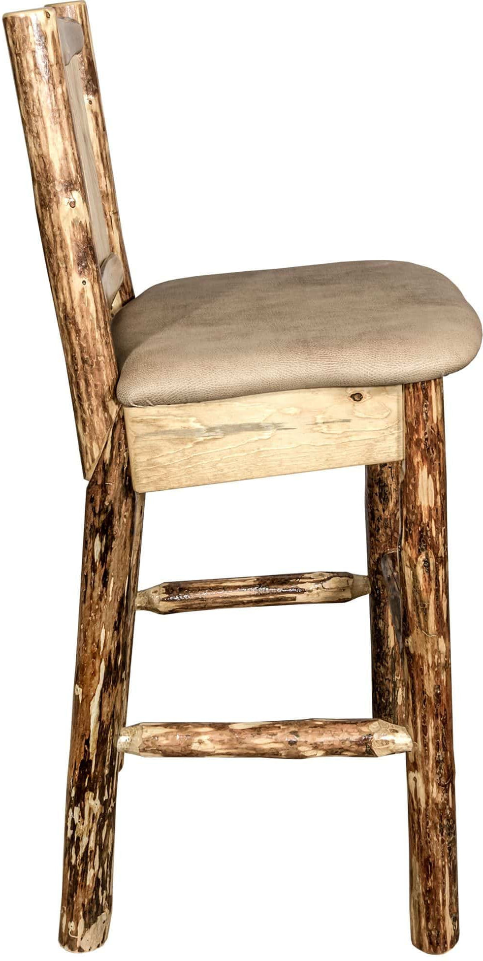 Montana Woodworks Glacier Country Kollektion Counter Height Barstool Buckskin Polsterung mit Lasergravur Design