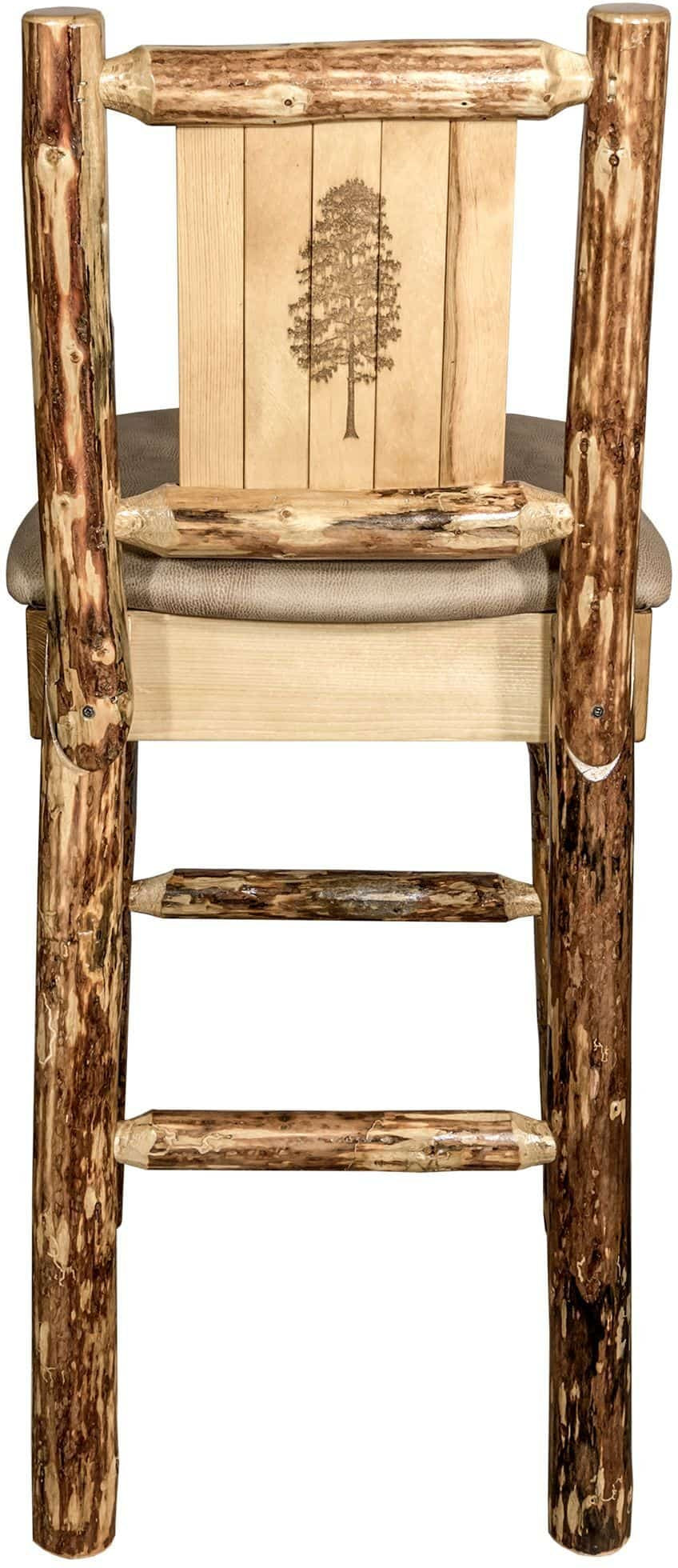 Montana Woodworks Glacier Country Kollektion Counter Height Barstool Buckskin Polsterung mit Lasergravur Design