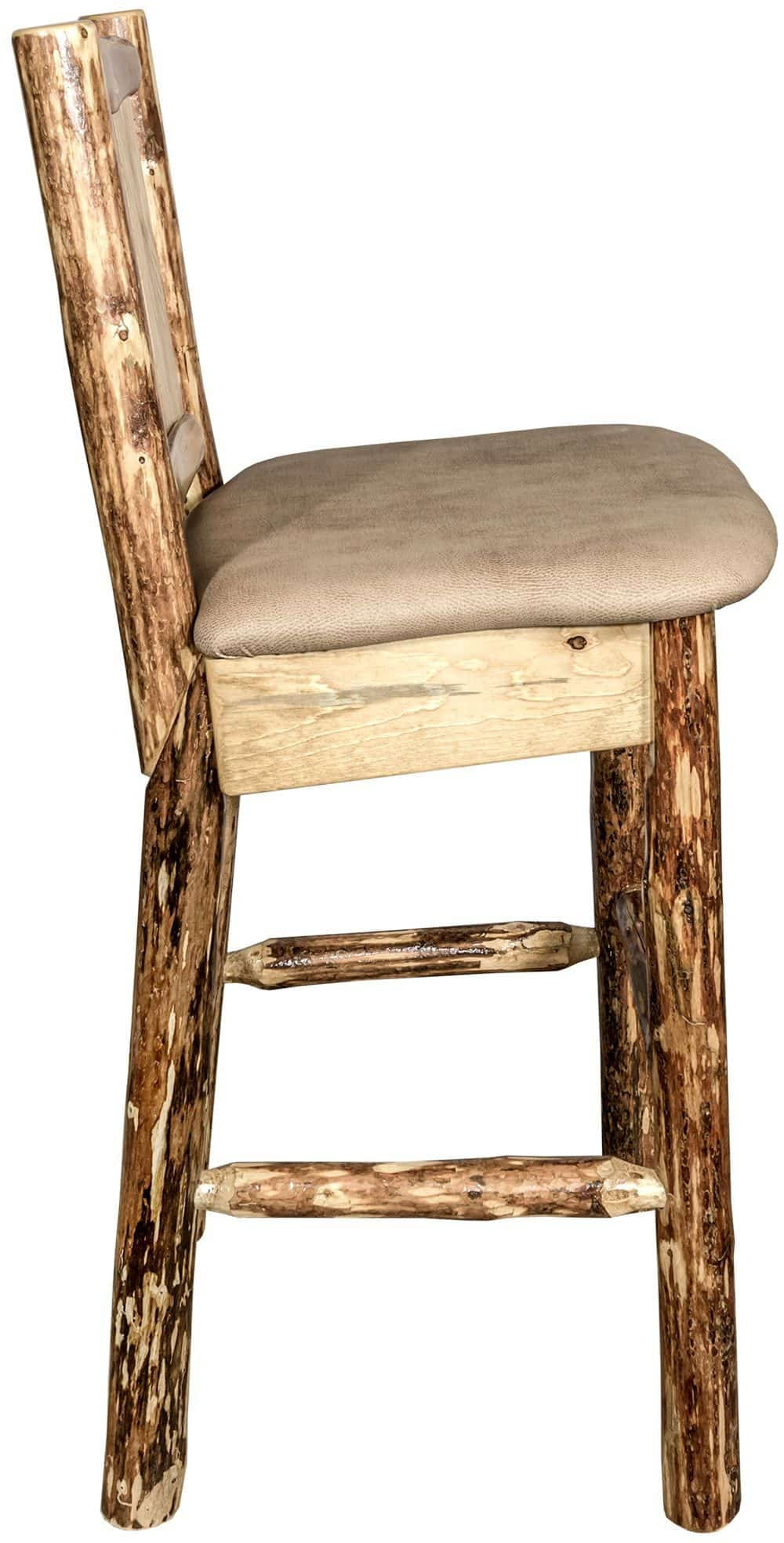 Montana Woodworks Glacier Country Kollektion Counter Height Barstool Buckskin Polsterung mit Lasergravur Design