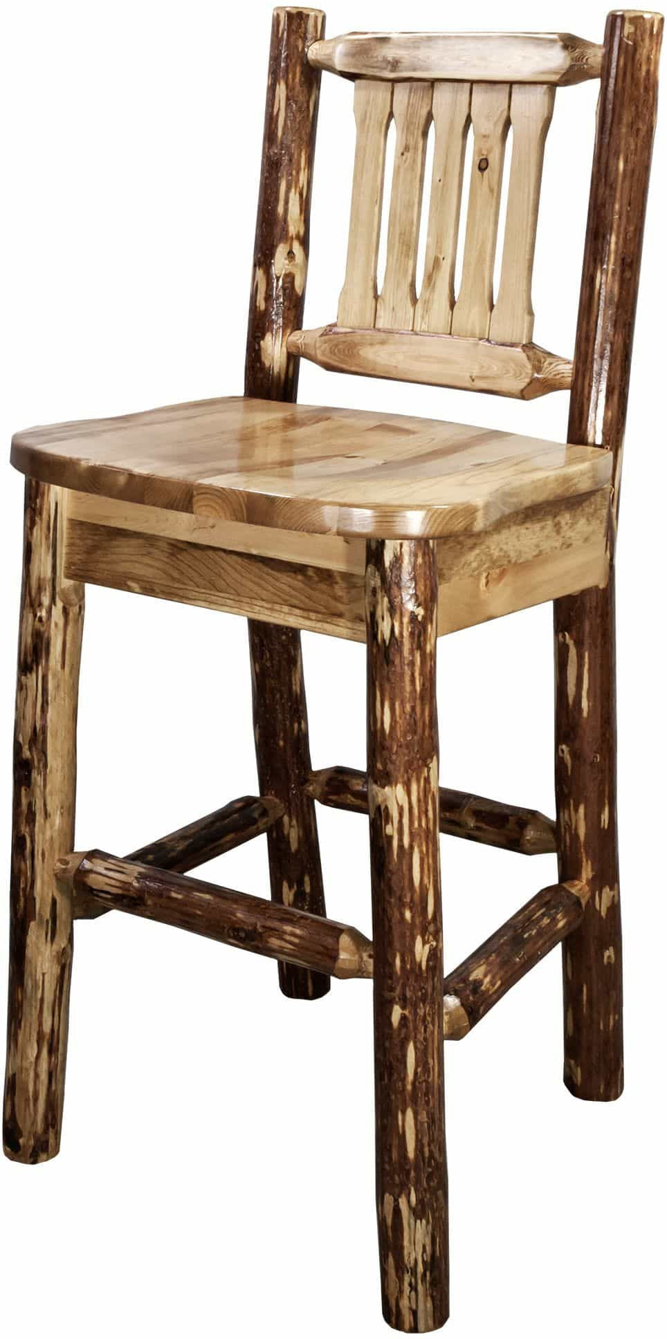 Montana Woodworks Glacier Country Kollektion Counter Height Barshocker mit Rücken