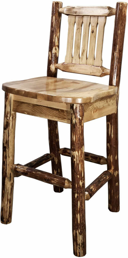 Montana Woodworks Glacier Country Kollektion Counter Height Barshocker mit Rücken