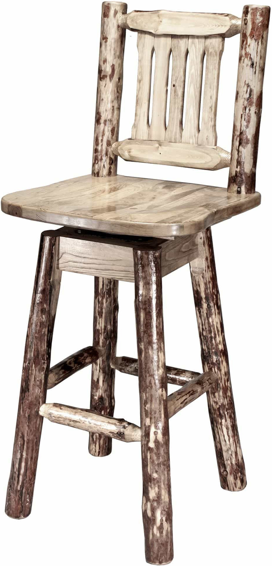 Montana Woodworks Glacier Country Kollektion Counter Height Barshocker mit Back & Swivel