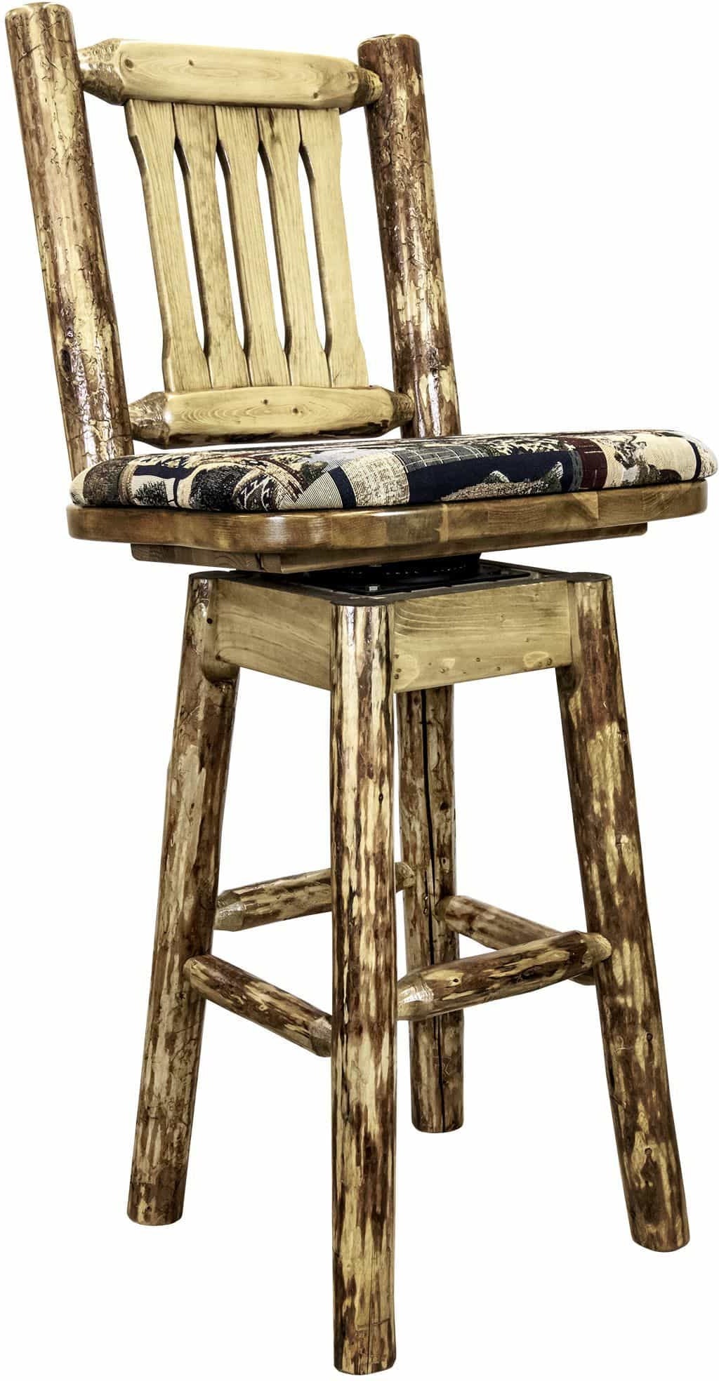 Montana Woodworks Glacier Country Kollektion Counter Height Barshocker mit Back & Swivel