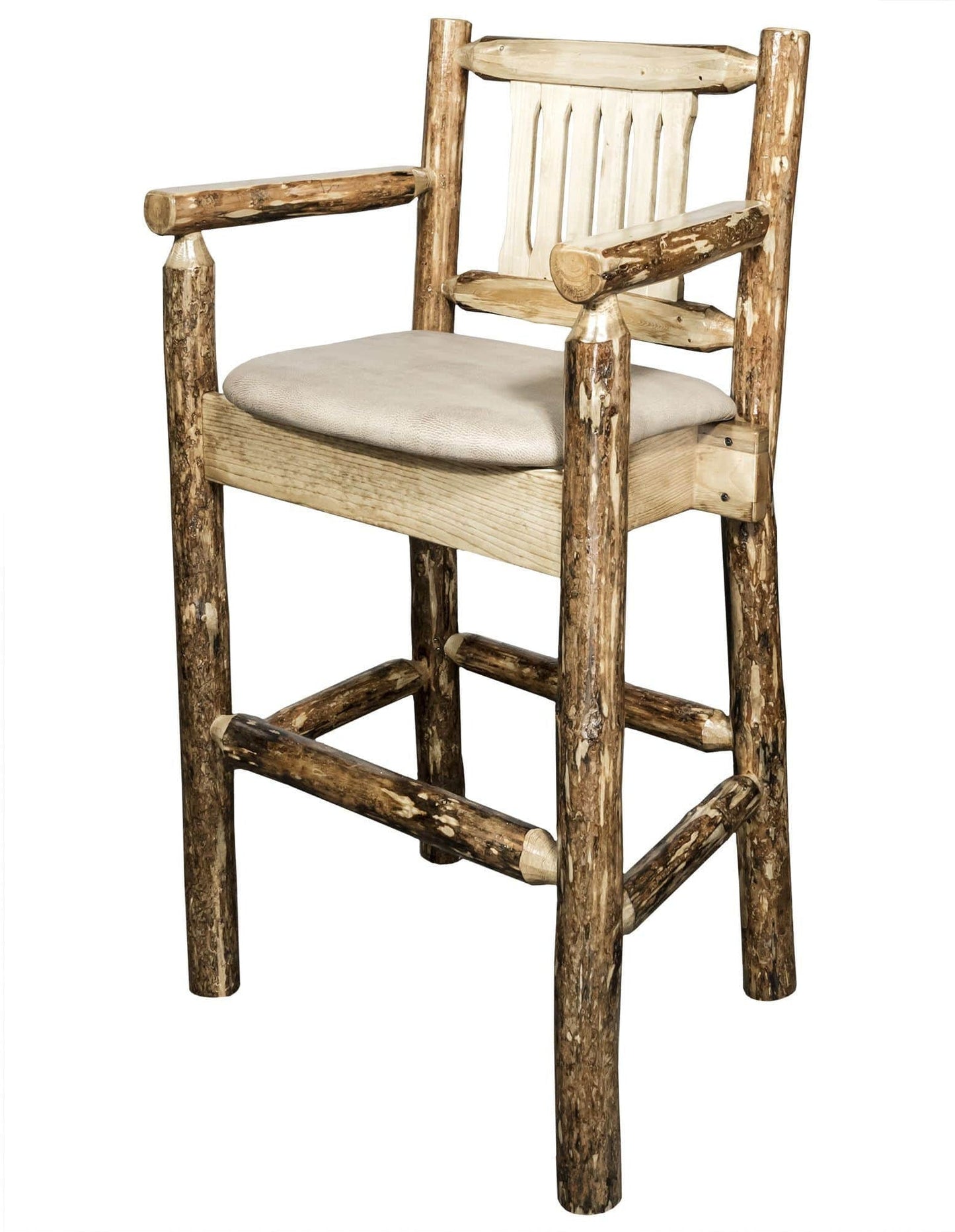 Montana Woodworks Glacier Country Kollektion Counter Height Captain's Barshocker mit Sitzmuster