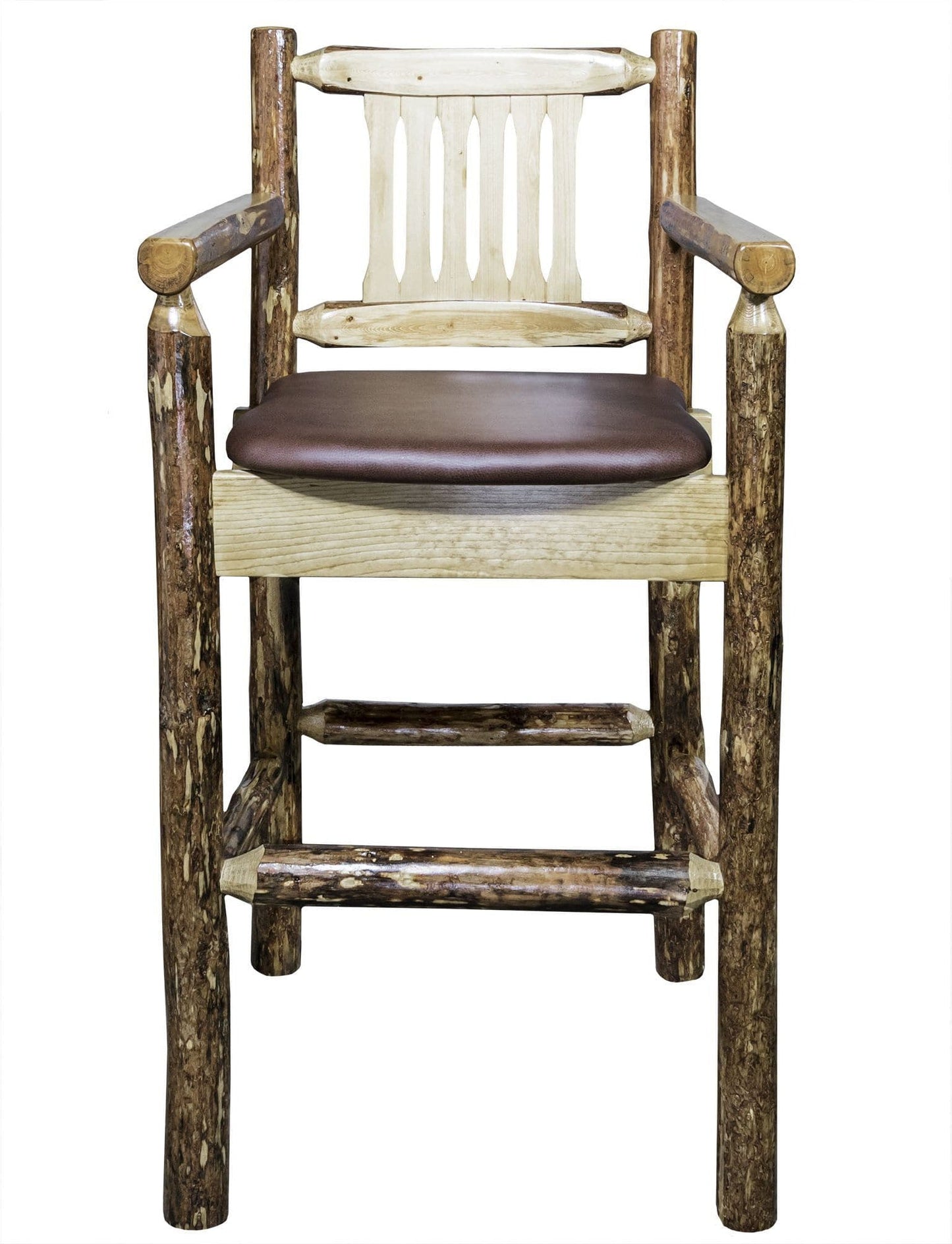 Montana Woodworks Glacier Country Kollektion Counter Height Captain's Barshocker mit Sitzmuster
