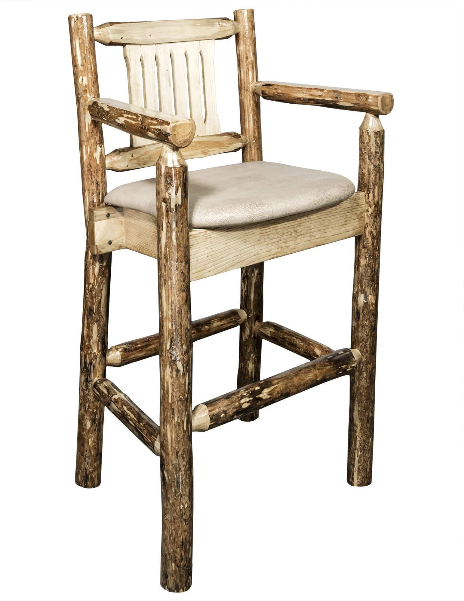 Montana Woodworks Glacier Country Kollektion Counter Height Captain's Barshocker mit Sitzmuster