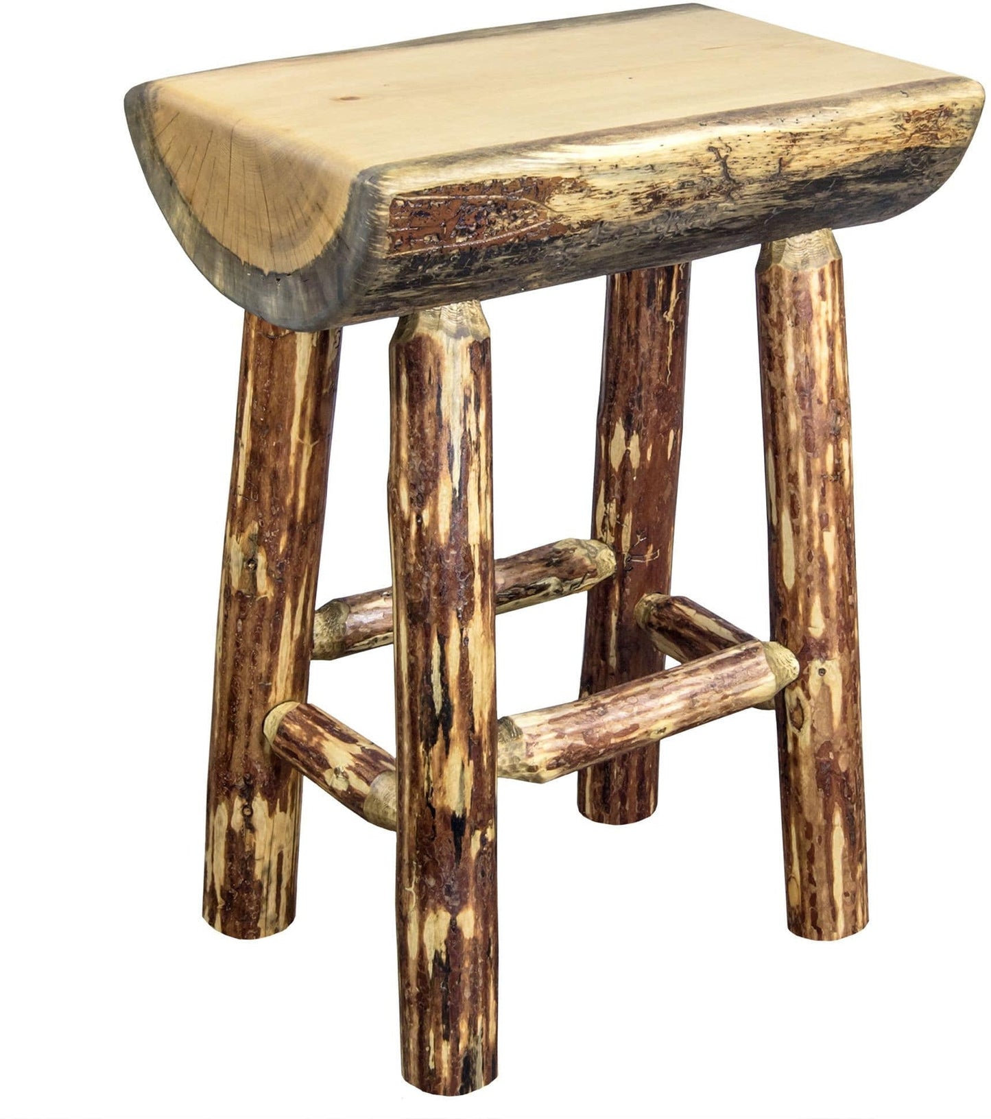 Montana Woodworks Glacier Country Kollektion Counter Height Halb Log Barstool