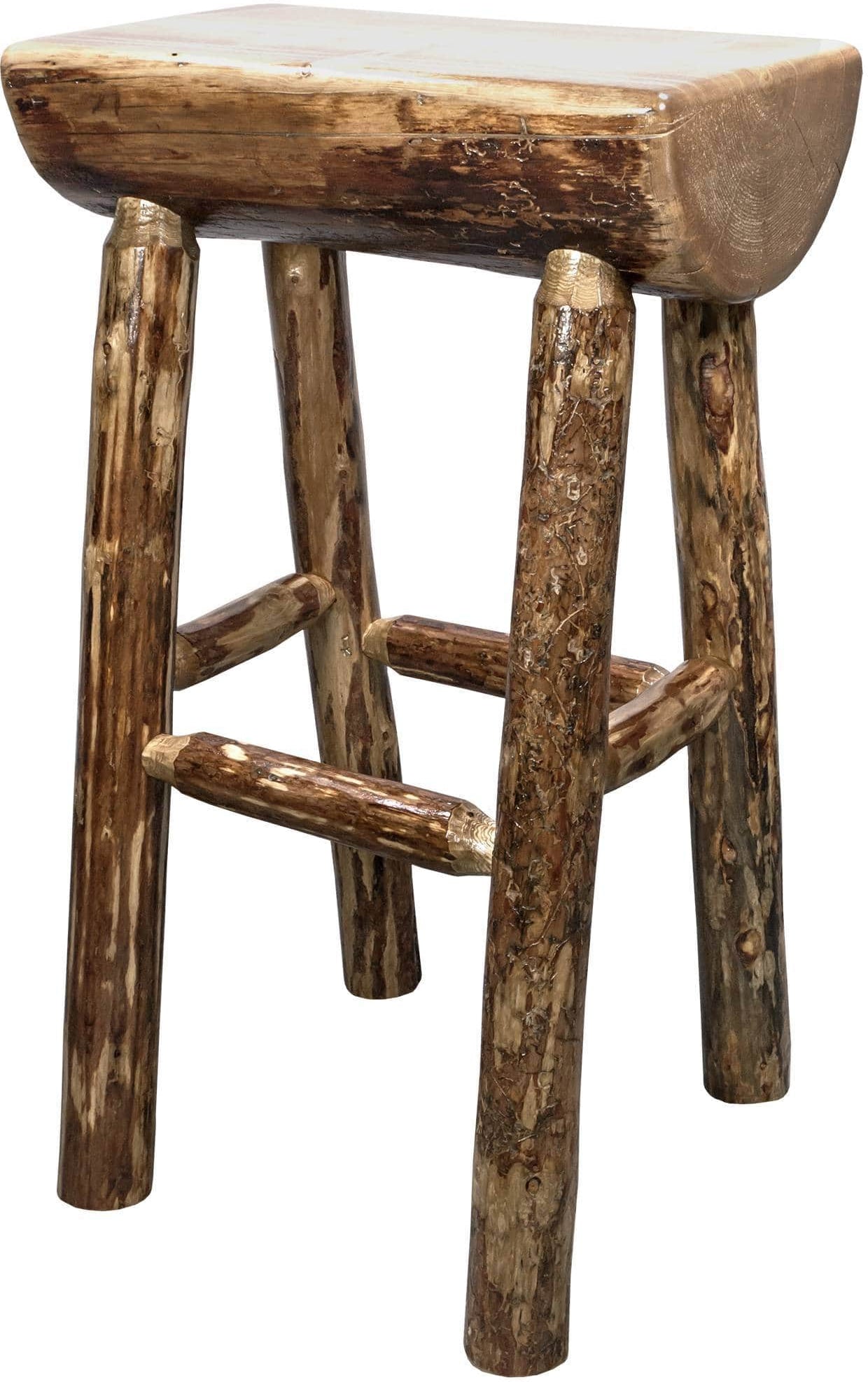 Montana Woodworks Glacier Country Kollektion Counter Height Halb Log Barstool