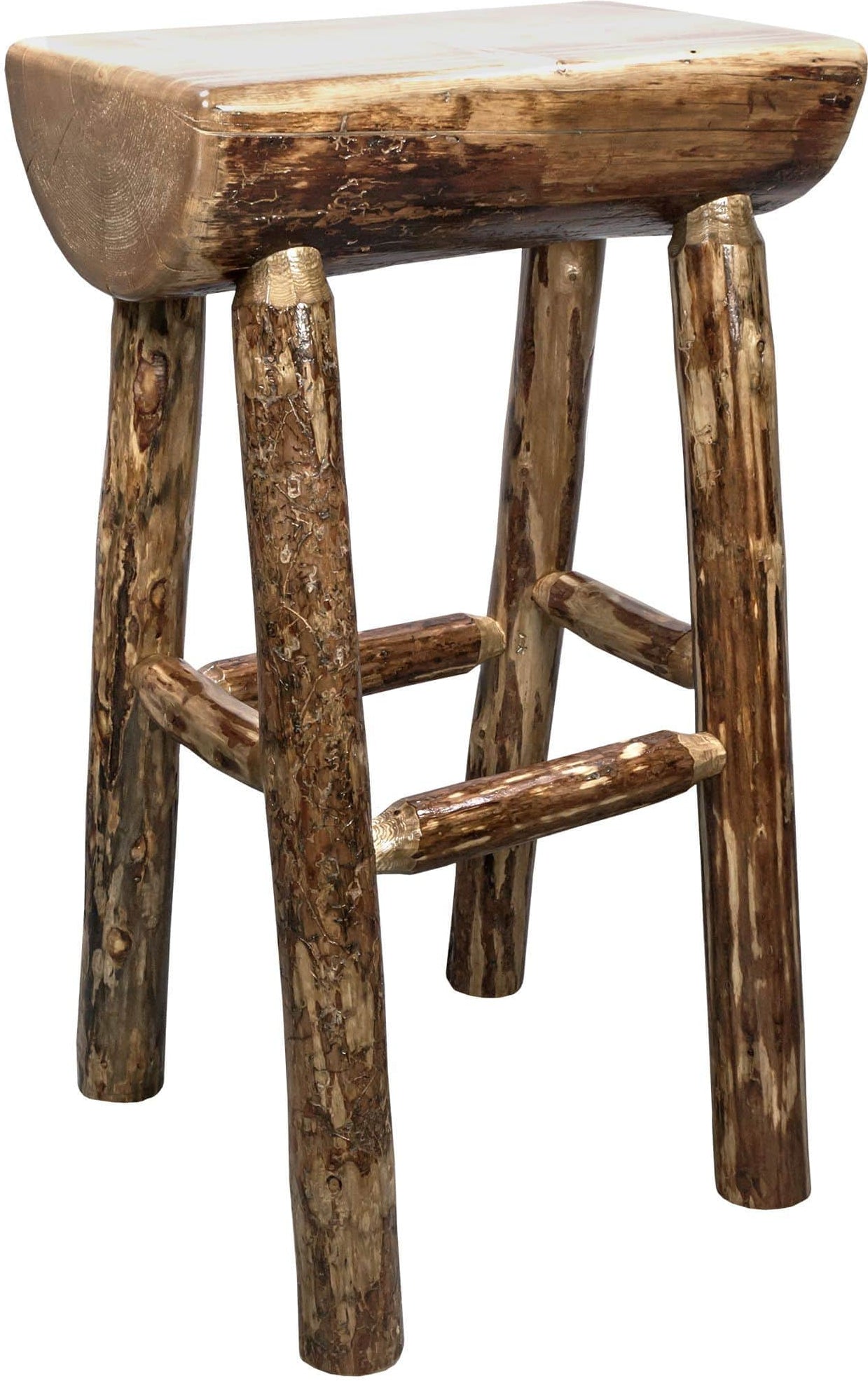 Montana Woodworks Glacier Country Kollektion Counter Height Halb Log Barstool