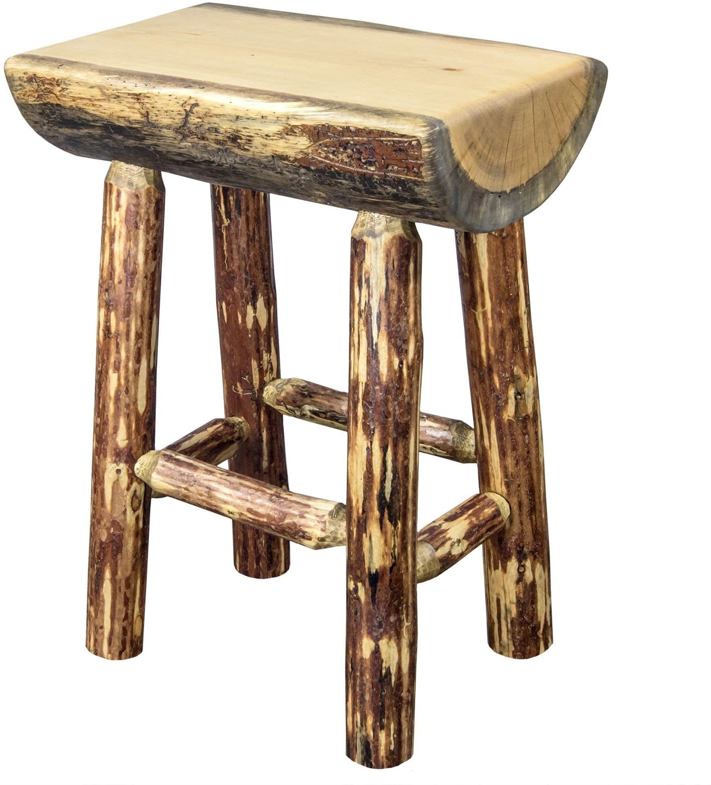 Montana Woodworks Glacier Country Kollektion Counter Height Halb Log Barstool