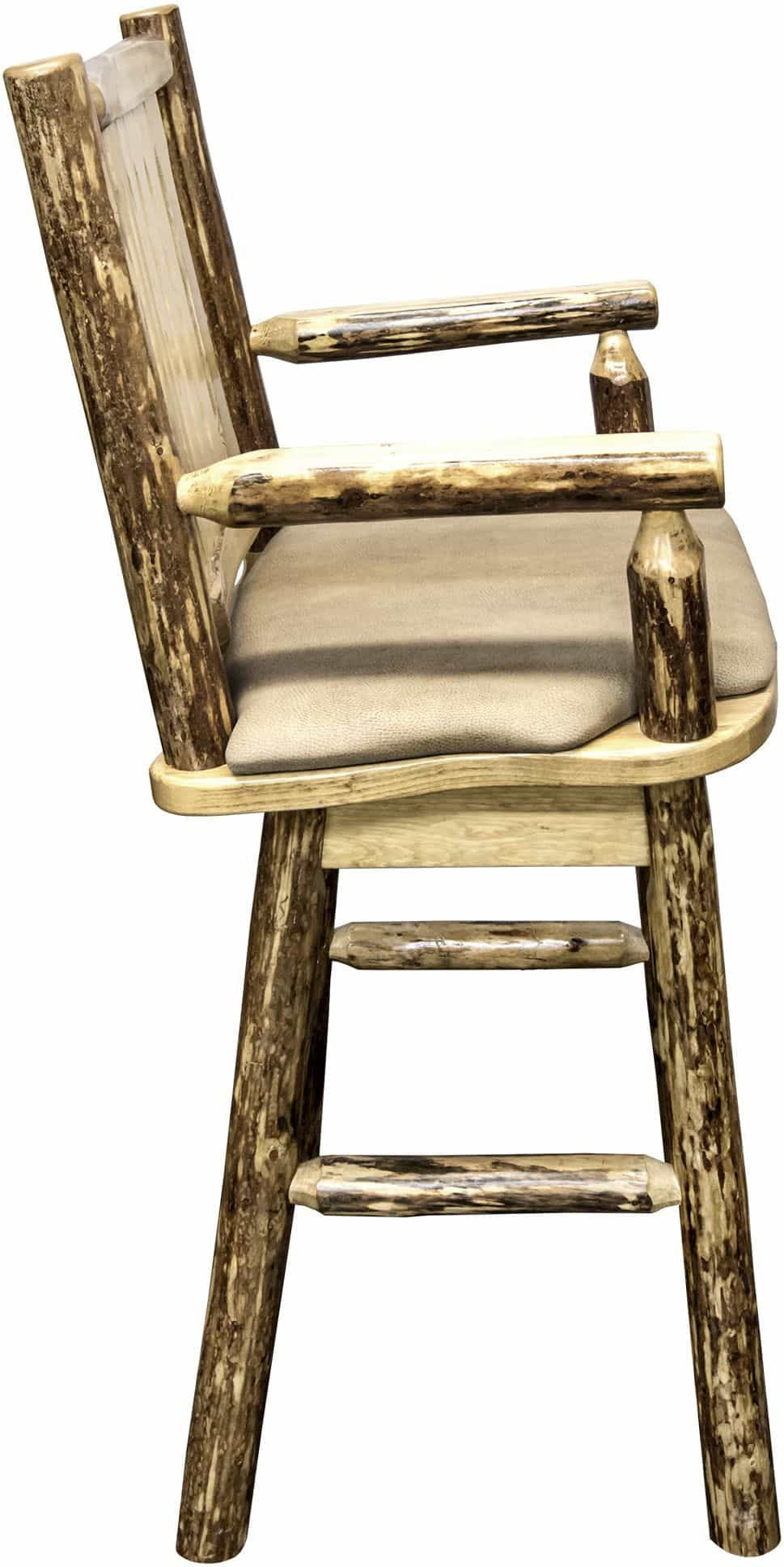 Montana Woodworks Glacier Country Kollektion Counter Height Swivel Captain's Barshocker mit Mustern