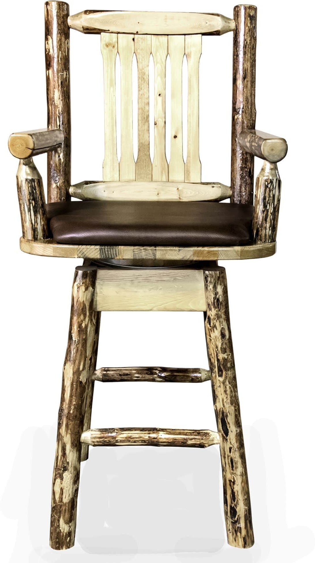 Montana Woodworks Glacier Country Kollektion Counter Height Swivel Captain's Barshocker mit Mustern