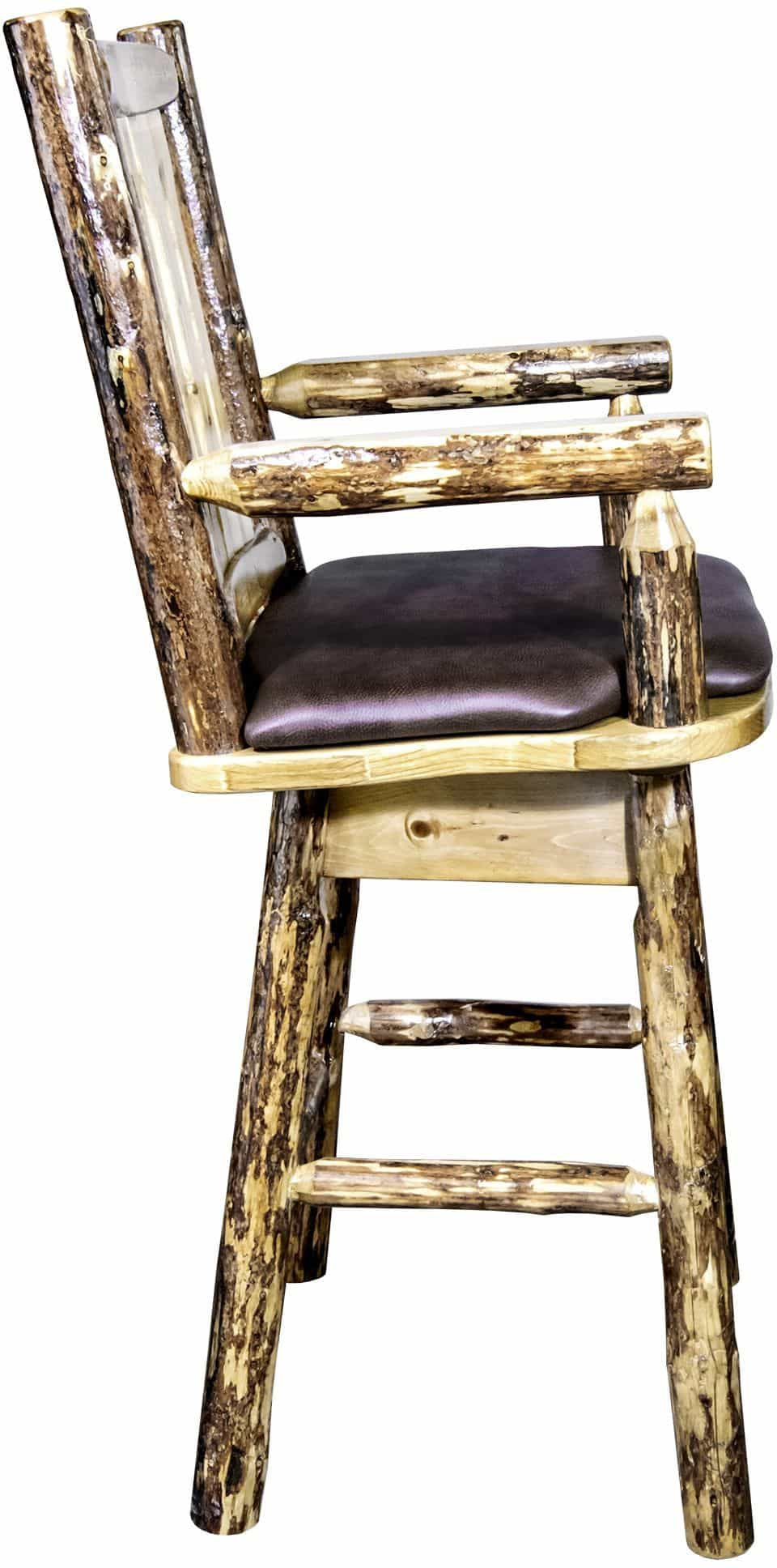 Montana Woodworks Glacier Country Kollektion Counter Height Swivel Captain's Barshocker mit Mustern