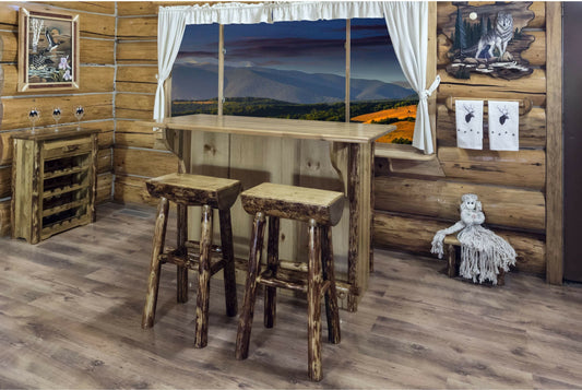 Montana Woodworks Glacier Country Kollektion Deluxe Bar mit Fußschiene