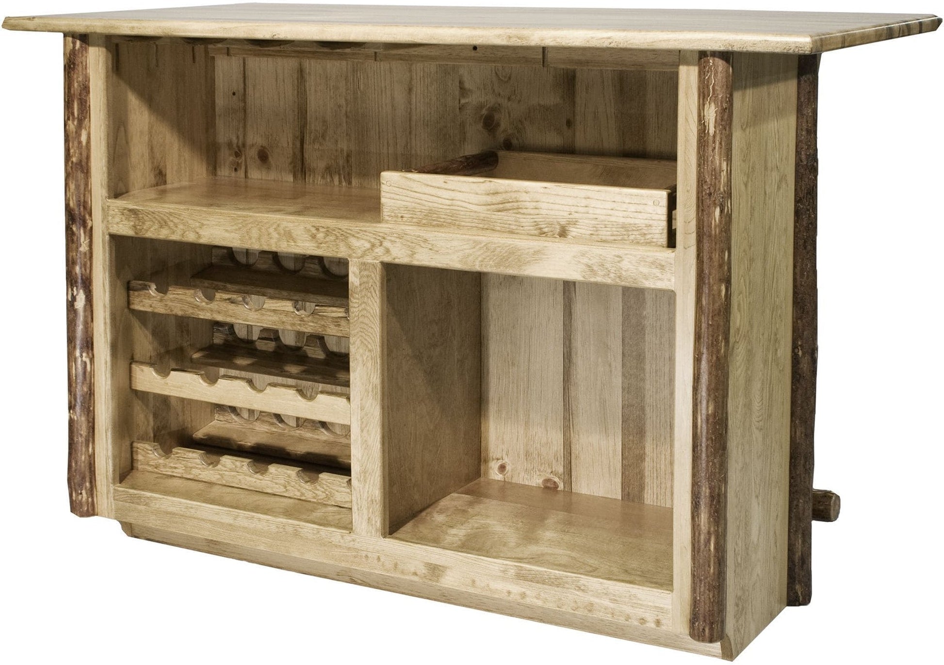 Montana Woodworks Glacier Country Kollektion Deluxe Bar mit Fußschiene