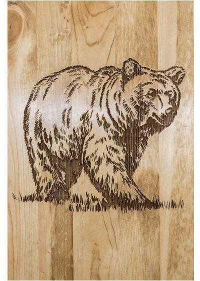 Montana Woodworks Glacier Country Kollektion Vollständige Speicherplattform mit Lasergravurdesign
