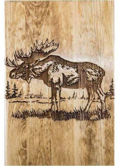 Montana Woodworks Glacier Country Kollektion Vollständige Speicherplattform mit Lasergravurdesign