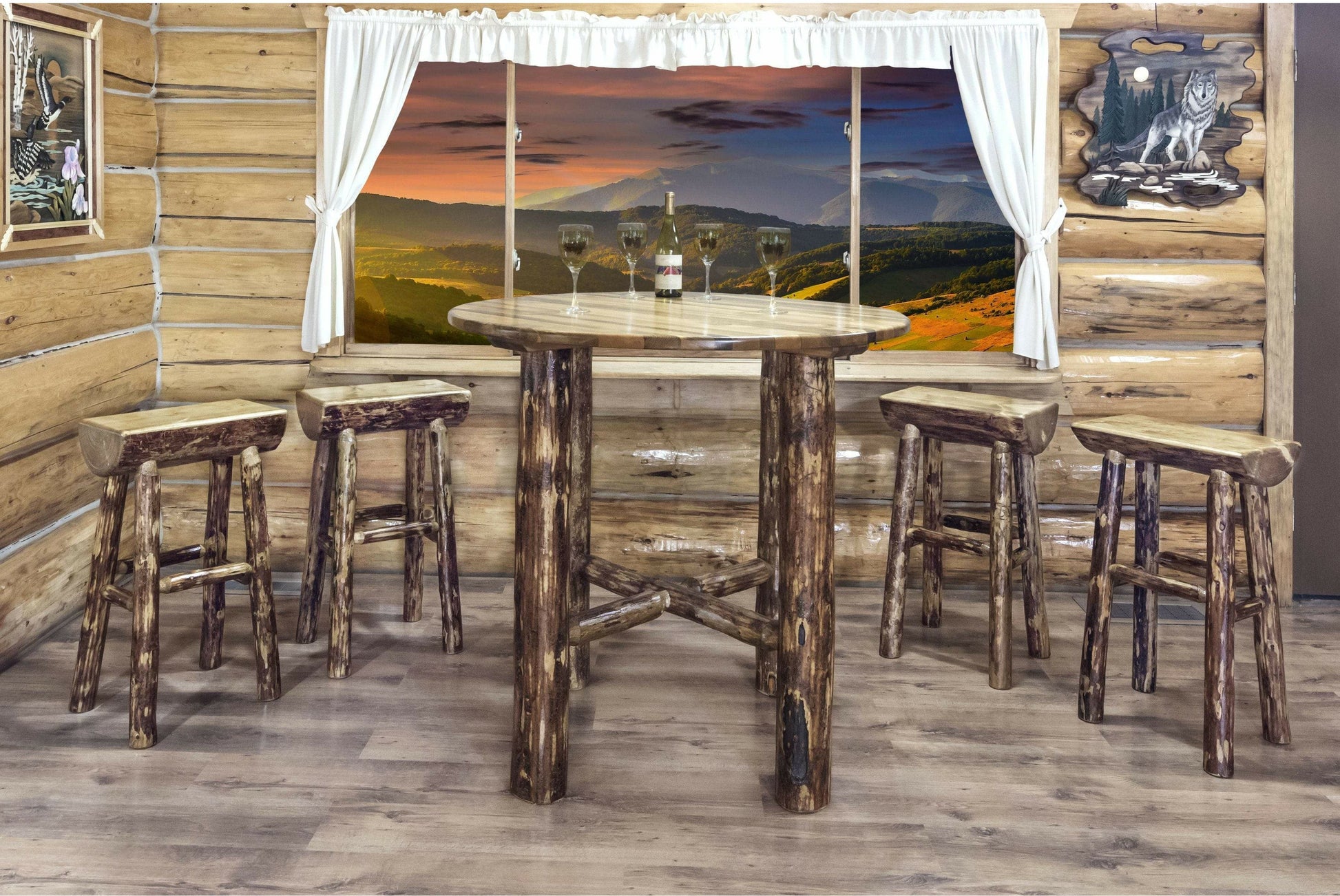 Montana Woodworks Gletscher Country Kollektion Halb Log Barstool