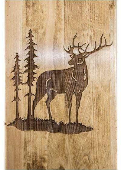 Montana Woodworks Glacier Country Kollektion King Speicherplattform mit Lasergravur Design