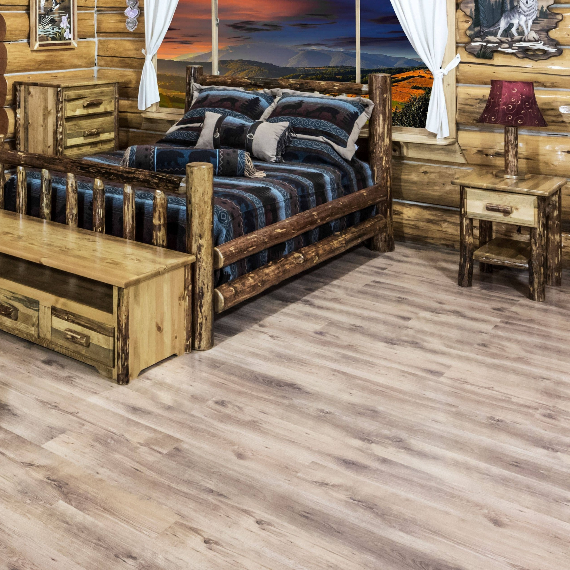 Montana Woodworks Glacier Country Kollektion Nachttisch mit Schublade und Regal