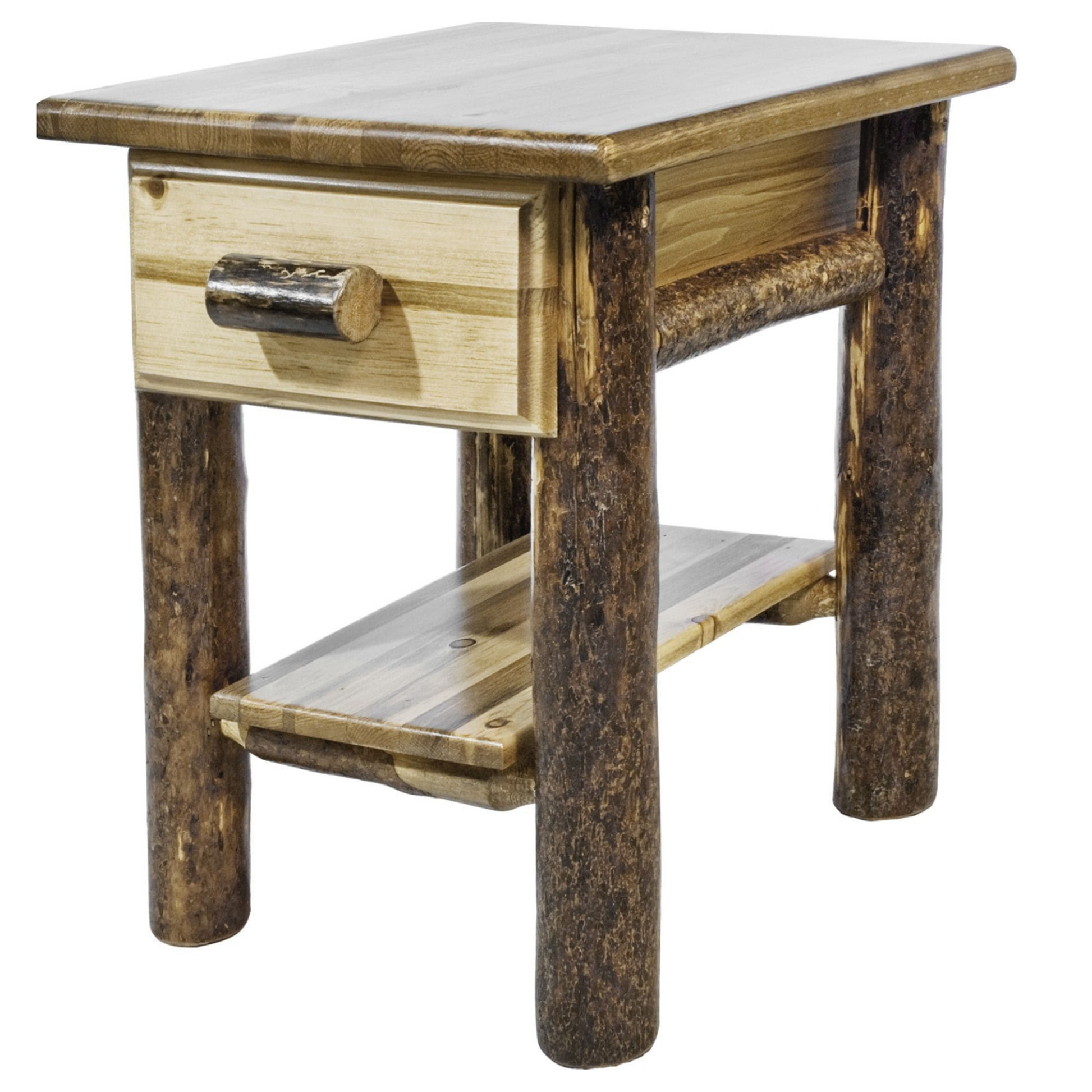 Montana Woodworks Glacier Country Kollektion Nachttisch mit Schublade und Regal