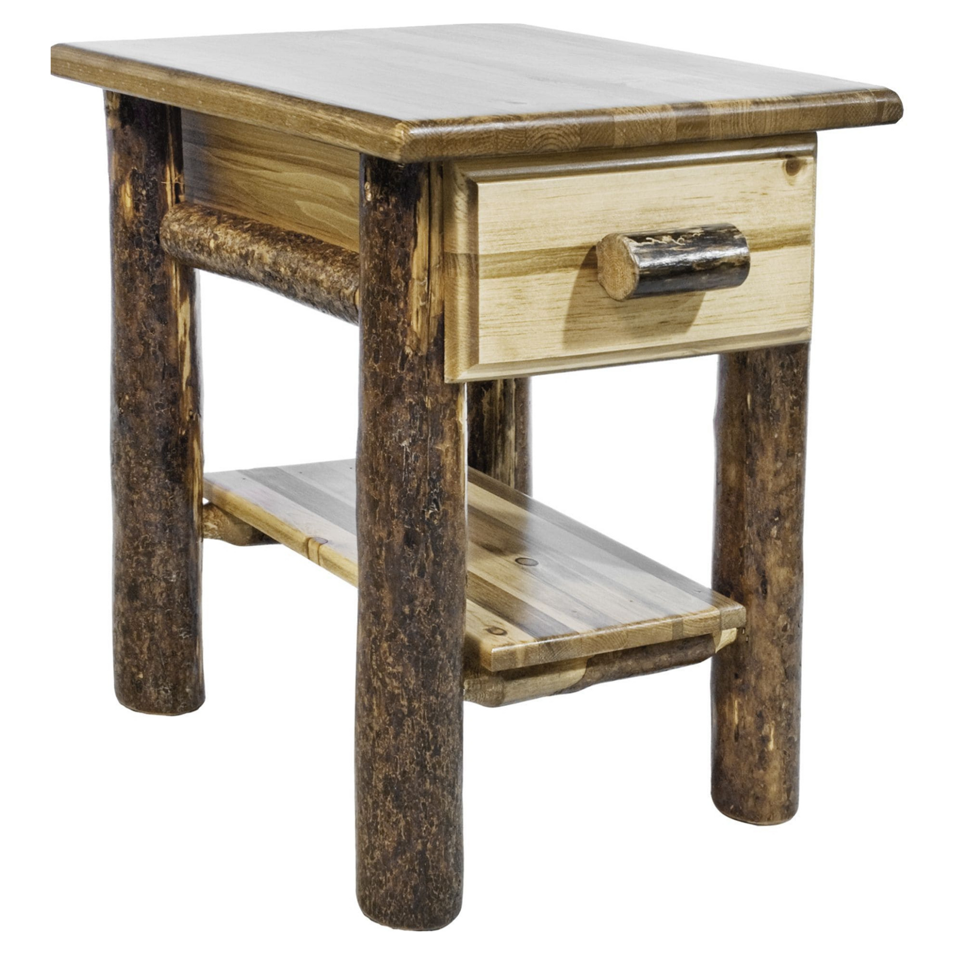 Montana Woodworks Glacier Country Kollektion Nachttisch mit Schublade und Regal