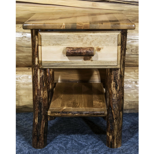 Montana Woodworks Glacier Country Kollektion Nachttisch mit Schublade und Regal