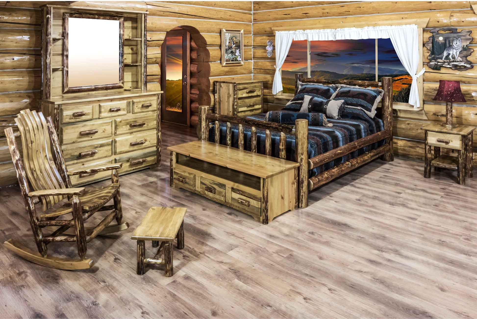 Montana Woodworks Glacier Country Kollektion Nachttisch mit Regal