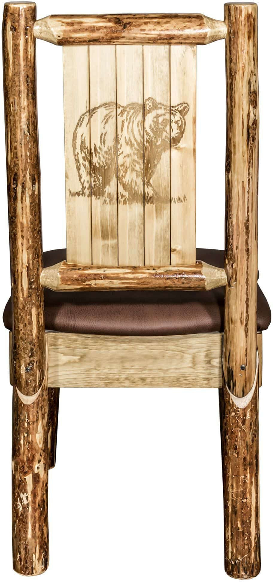 Montana Woodworks Glacier Country Kollektion Seitenstuhl-Polsterung mit Lasergravur Design