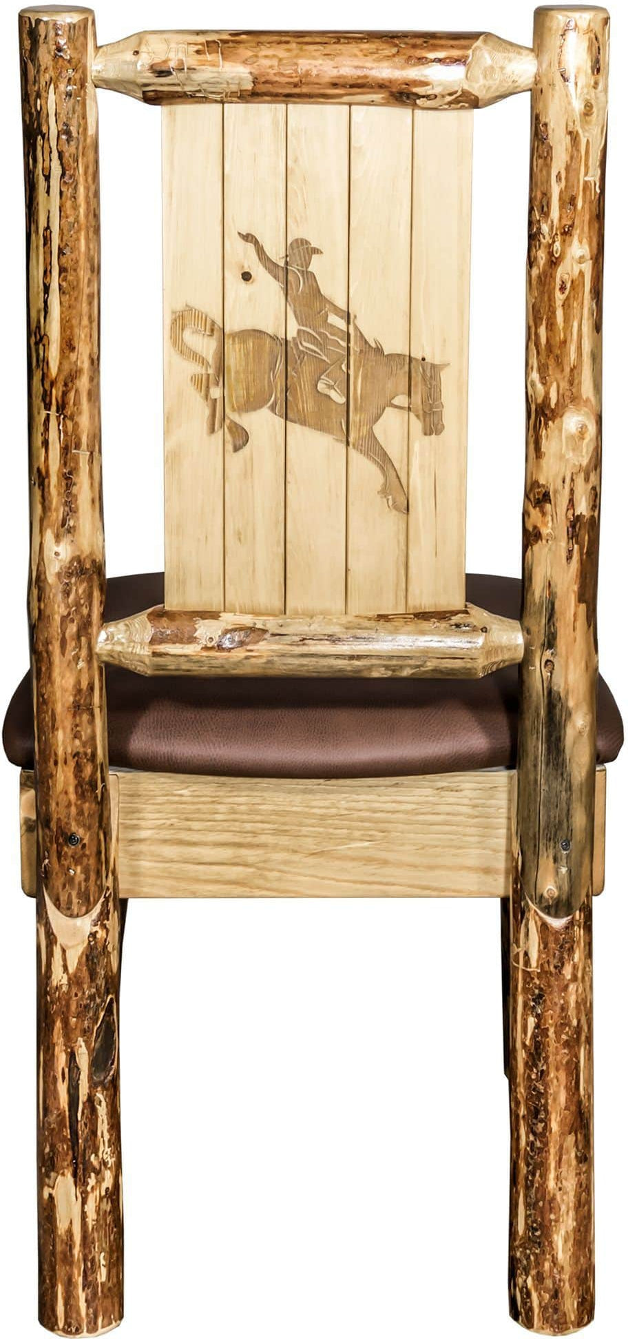 Montana Woodworks Glacier Country Kollektion Seitenstuhl-Polsterung mit Lasergravur Design