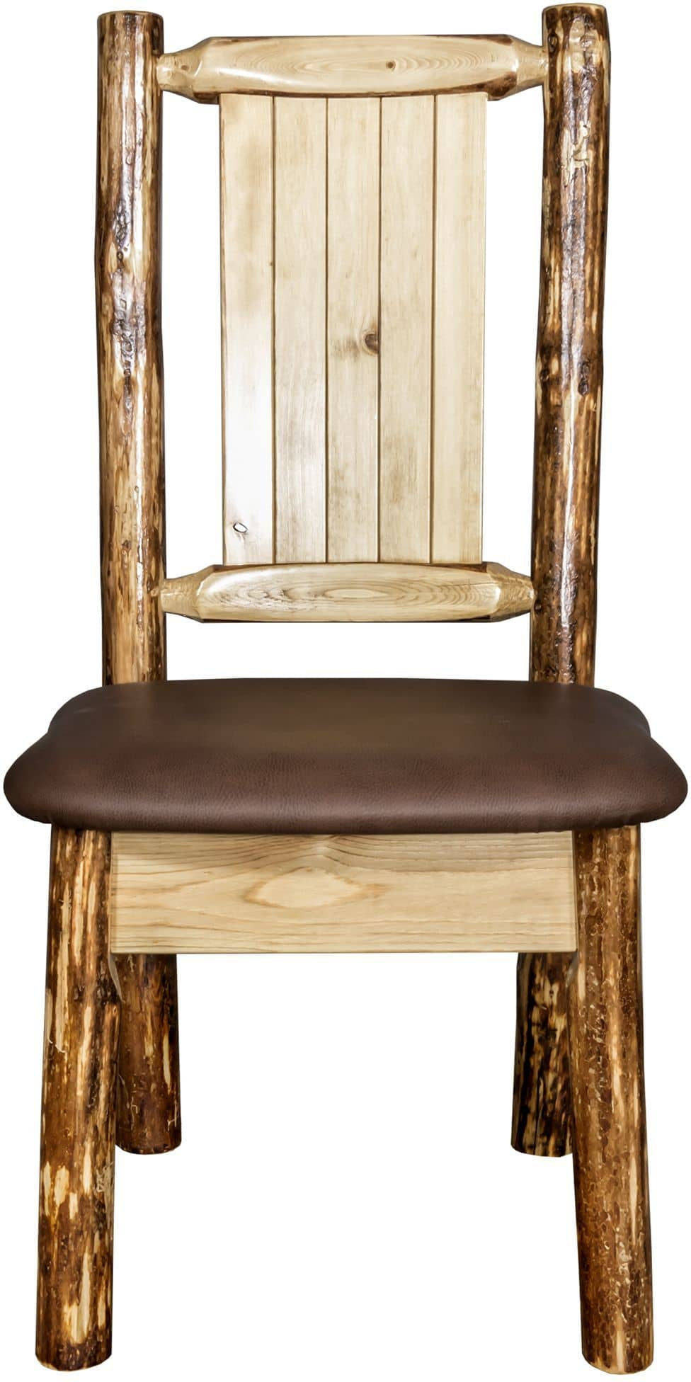 Montana Woodworks Glacier Country Kollektion Seitenstuhl-Polsterung mit Lasergravur Design