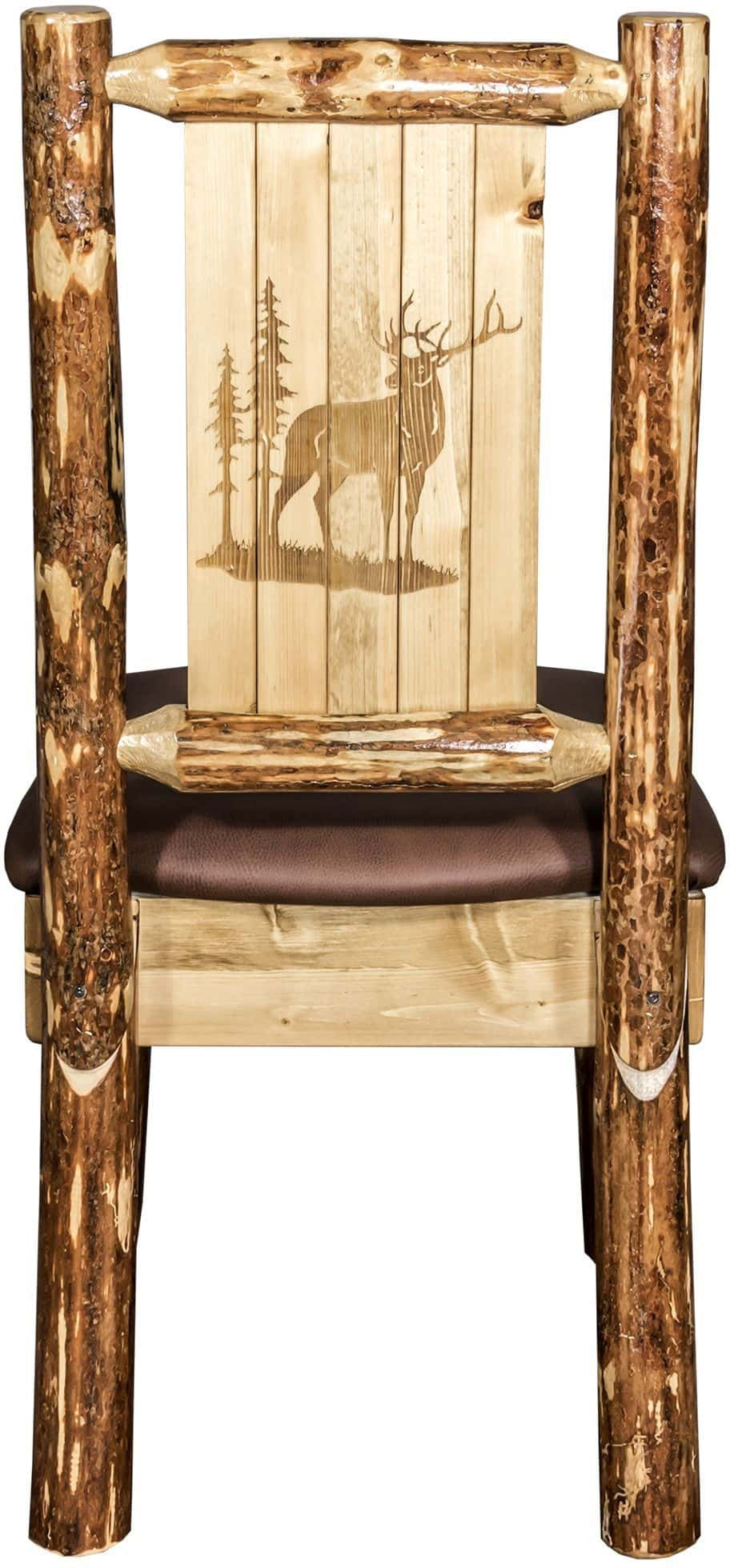 Montana Woodworks Glacier Country Kollektion Seitenstuhl-Polsterung mit Lasergravur Design