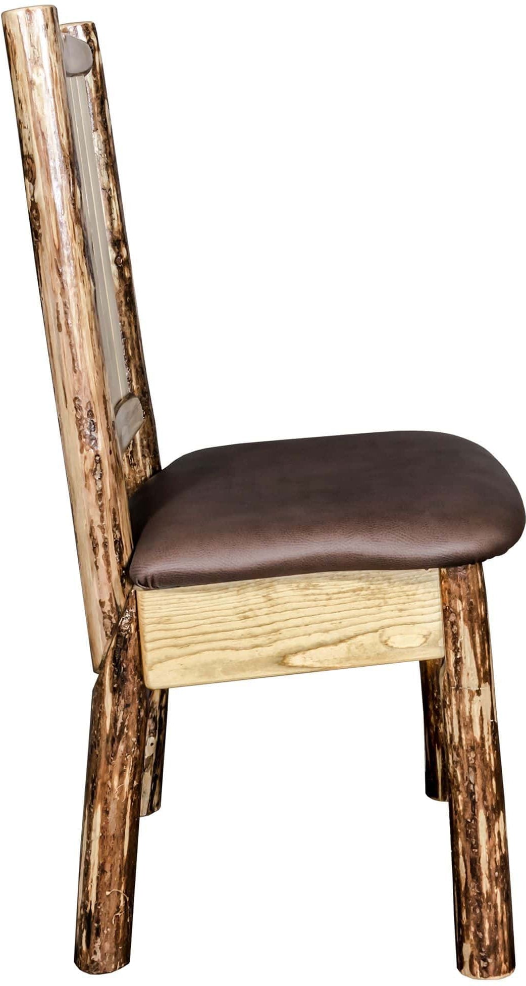 Montana Woodworks Glacier Country Kollektion Seitenstuhl-Polsterung mit Lasergravur Design