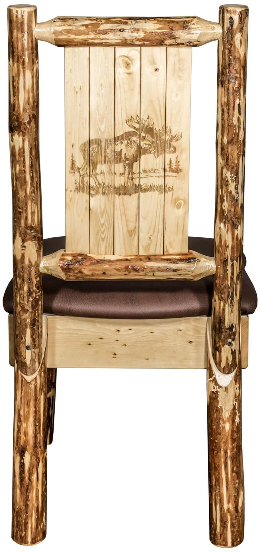 Montana Woodworks Glacier Country Kollektion Seitenstuhl-Polsterung mit Lasergravur Design